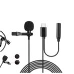 Micro-cravate  Microphone à pince Mini type c avec auxiliaire fm pour écouteurs – Image 2