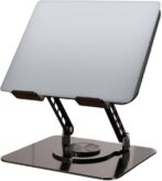 حامل كمبيوتر محمول وكمبيوتر لوحي قابل للتعديل | مريح وقابل للدوران 360 درجة وقابل للطي - الصورة 7