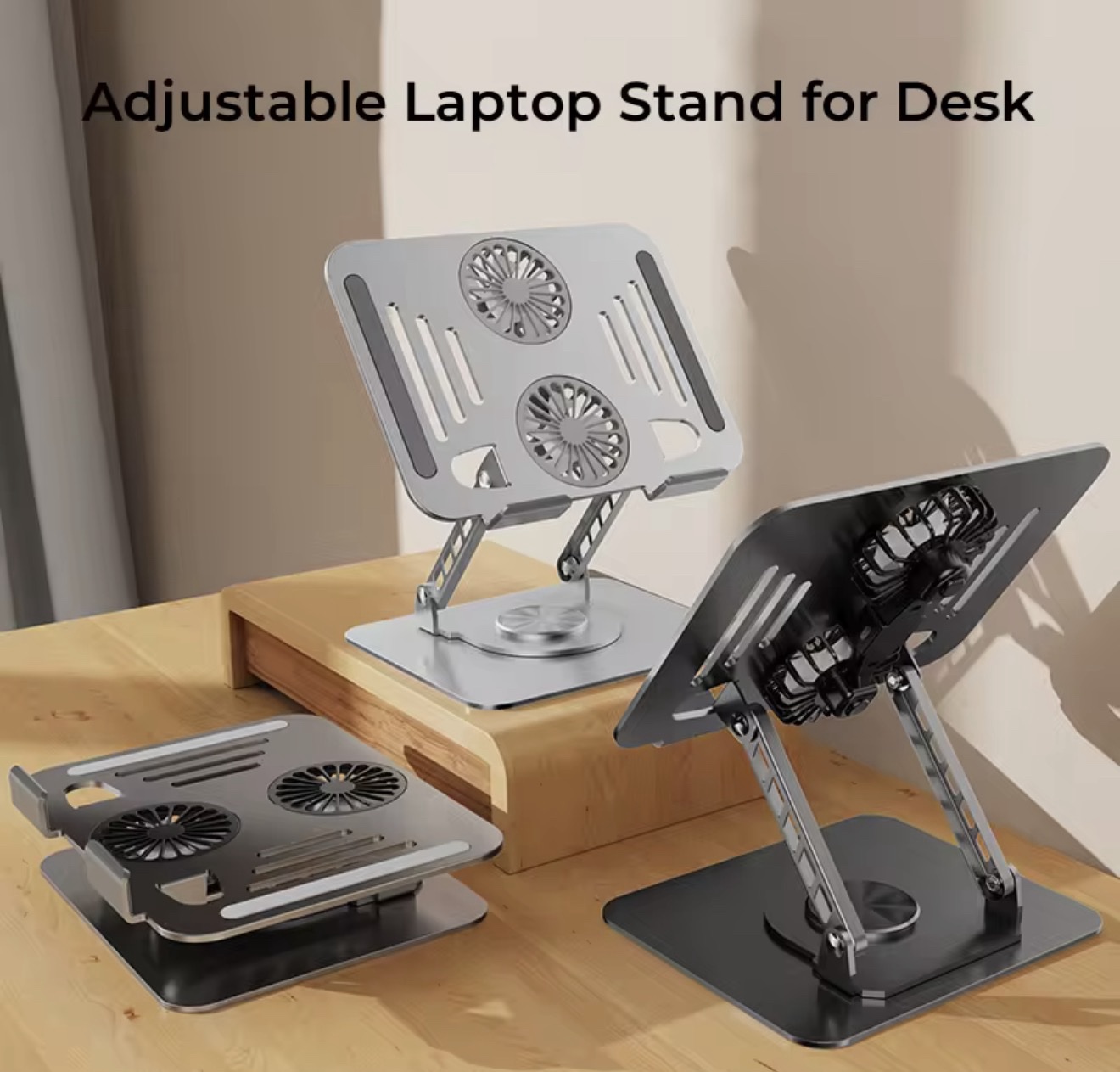 screeحامل كمبيوتر محمول وكمبيوتر لوحي قابل للتعديلة وقابل للطي Support pour ordinateur portable et tablette réglable | ergonomique rotatif à 360° pliable - الصورة 4