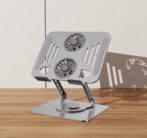 حامل كمبيوتر محمول وكمبيوتر لوحي قابل للتعديل | مريح وقابل للدوران 360 درجة وقابل للطي - الصورة 5