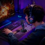 Microphone de bureau Hoco L25 Bright avec port USB-A et éclairage RGB – Image 3