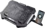 Support de refroidissement pour ordinateur portable S500 - 5 ventilateurs LED bleus RGB avec SUPPORT telephone /laptop – Image 5
