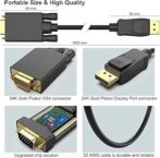câble adaptateur DisplayPort vers VGA générique mesurant 1,8 mètre plaqué ore – Image 8