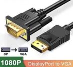 câble adaptateur DisplayPort vers VGA générique mesurant 1,8 mètre plaqué ore – Image 3
