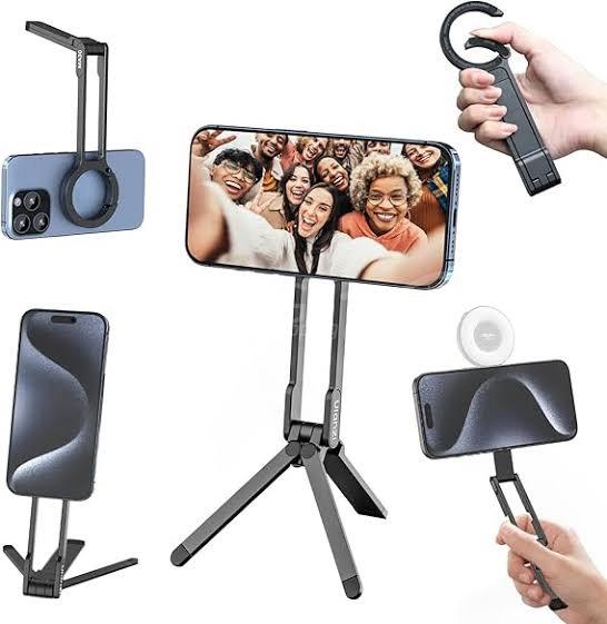 img_1304-2 Support trépied magnétique pour smartphone - Mini trépied magnétique pour fixation rapide et aimant puissant, compatible avec tous les appareils – Image 1