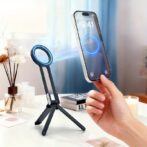 Support trépied magnétique pour smartphone - Mini trépied magnétique pour fixation rapide et aimant puissant, compatible avec tous les appareils – Image 2