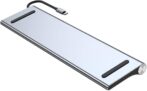 Station de charge USB Type-C 11-en-1 Cable pour MacBook Pro en aluminium avec Ethernet Gigabit, HDMI, VGA, microphone, audio et lecteur de cartes SD/TF – Image 6