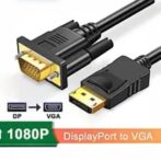 câble adaptateur DisplayPort vers VGA générique mesurant 1,8 mètre plaqué ore
