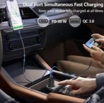 Mini Chargeur Voiture QC 3.0 + PD 30w / 5A Chargeur Allume Cigare 2 Ports Charge Rapide Simultanée Compatible – Image 5