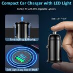 Mini Chargeur Voiture QC 3.0 + PD 30w / 5A Chargeur Allume Cigare 2 Ports Charge Rapide Simultanée Compatible – Image 3