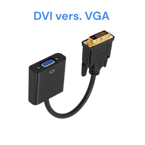 Adaptateur DVI 24 + 1 vers VGA, DVI Fiables, Plug And Play, Installation Facile, Performances Stables pour les Tablettes pour Ordinateur laptop et de Bureau