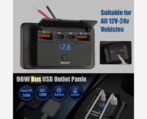 prise de chargeur de voiture à 4 ports 12 V/24 V avec double port USB et charge rapide QC3.0 PD, compatible avec voitures, bus, camping-cars et camions. – Image 5
