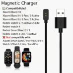 Chargeur pour Xiaomi Mi Band 10/9/9 Pro/9 Active/8/8 Pro/8 Active et pour Redmi Watch 5/5 Active/5 Lite/4/3 Lite/3 Active/Smart Band 2/3 ; câbles adaptateurs USB de remplacement