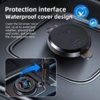 Chargeur auto intégré 4en1 - double usb A 3.1/fast charge +double type c pd30w + usb c 3.1 avec afficheur voltmètre LED, camion, moto, bus,bateau ,83w, 12V, 24V – Image 7