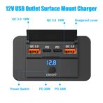 prise de chargeur de voiture à 4 ports 12 V/24 V avec double port USB et charge rapide QC3.0 PD, compatible avec voitures, bus, camping-cars et camions. – Image 3