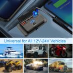 prise de chargeur de voiture à 4 ports 12 V/24 V avec double port USB et charge rapide QC3.0 PD, compatible avec voitures, bus, camping-cars et camions. – Image 2